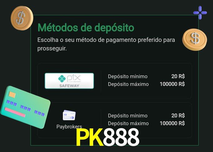 O cassino PK888 oferece uma grande variedade de métodos de pagamento